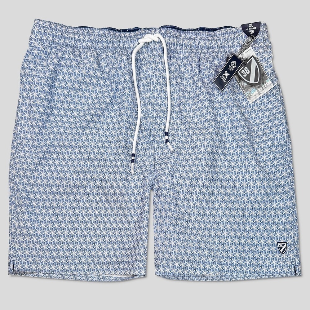 Cremieux 38 Swimsuit / Swim Trunks - NWT Mens Size XL Blue / White - #49541-K4